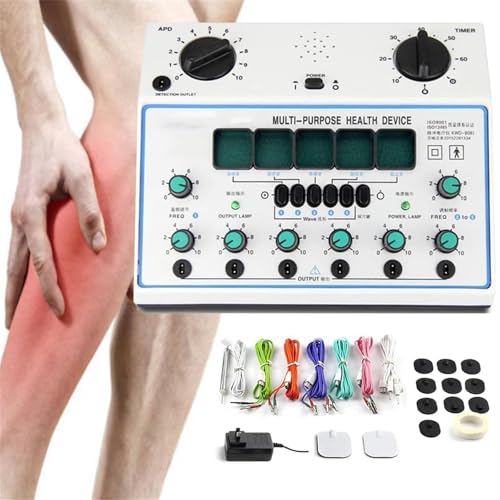 Generico Apparecchio per agopuntura a impulsi elettrici, 6 canali di Uscita, Kit per Massaggio fisioterapico, Dispositivo per elettroterapia a impulsi