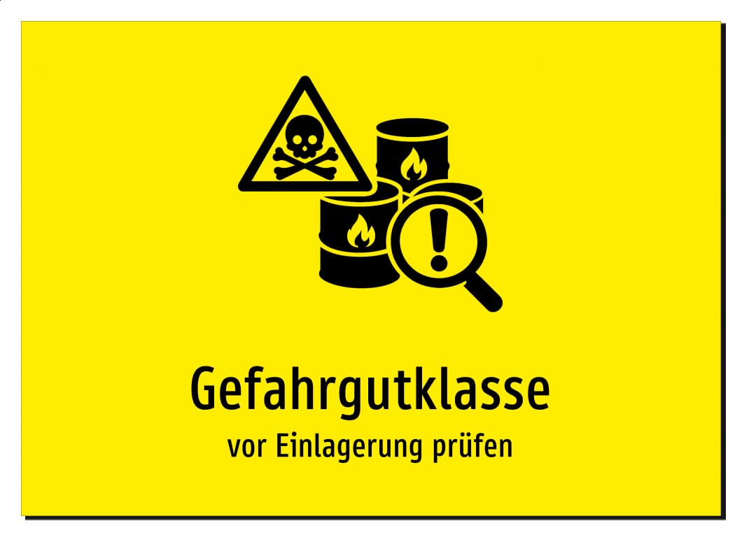36294-DE-S-13 | Gefahrgutklasse - vor Einlagerung prüfen | Aufkleber A2, 594 x 420mm | mit Symbolgrafik und Text