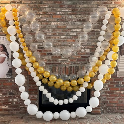Image of Clear Quick Link Balloons, 100PCS 6 Inch Small Bubble Linking Balloons for Making Balloon Wall Heart Arch, Tails Balloon for Wedding Birthday Baby Shower Engagement Graduation Party Decorations