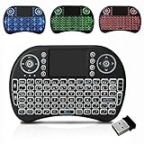 Standby Zeit: 30 Tage Shoptronics24 Bluetooth Tastatur QWERTY Keyboard Gamer PC Computer kabellos für Apple Samsung Windows Android iOS Sony Huawei HTC Motorola ASUS Acer HP Dell Toshiba Medion Smart TV Fernseher LG usw.