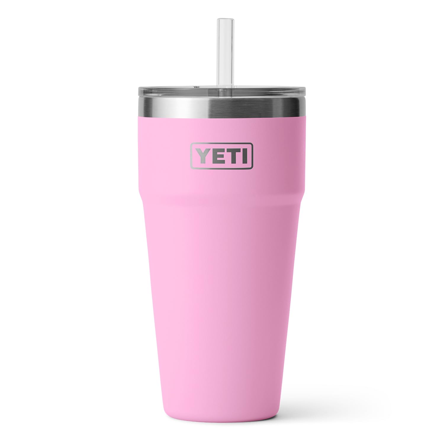 YETI Rambler Gobelet avec paille isotherme en acier inoxydable avec couvercle à paille, 769 ml, rose poudré