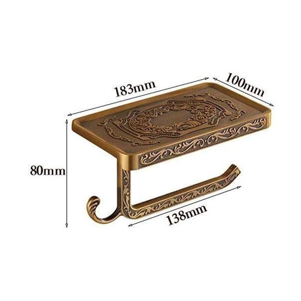 XYNSNDB Porta Carta igienica Reversibile da Bagno con ripiano per Telefono e Gancio, Stile Arredamento Vintage