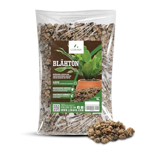 LERAVA® Blähton für Pflanzen [Bio] – 5L – Tongranulat für Pflanzen & Hydrokultur – Optimale Drainage & Pflanzgranulat für Blumentöpfe und große Töpfe – 100% Made in Italy – Granulat für Pflanze