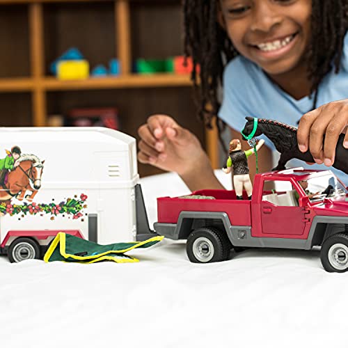 Schleich 42346 Horse Club Spielset - Pick-up mit Pferdeanhänger, Spielzeug ab 5 Jahren & 42434 - Pferdekoppel mit… – Bild 3