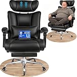 BASETBL Executive Office Chair 440lbs Heavy Duty, Big and Tall Ergonomic Computer Desk Chair with 60cm Wide Spring Seat, Adjustable Headrest, Lumbar Support, Footrest & Synchronized Armrests,Black XXL