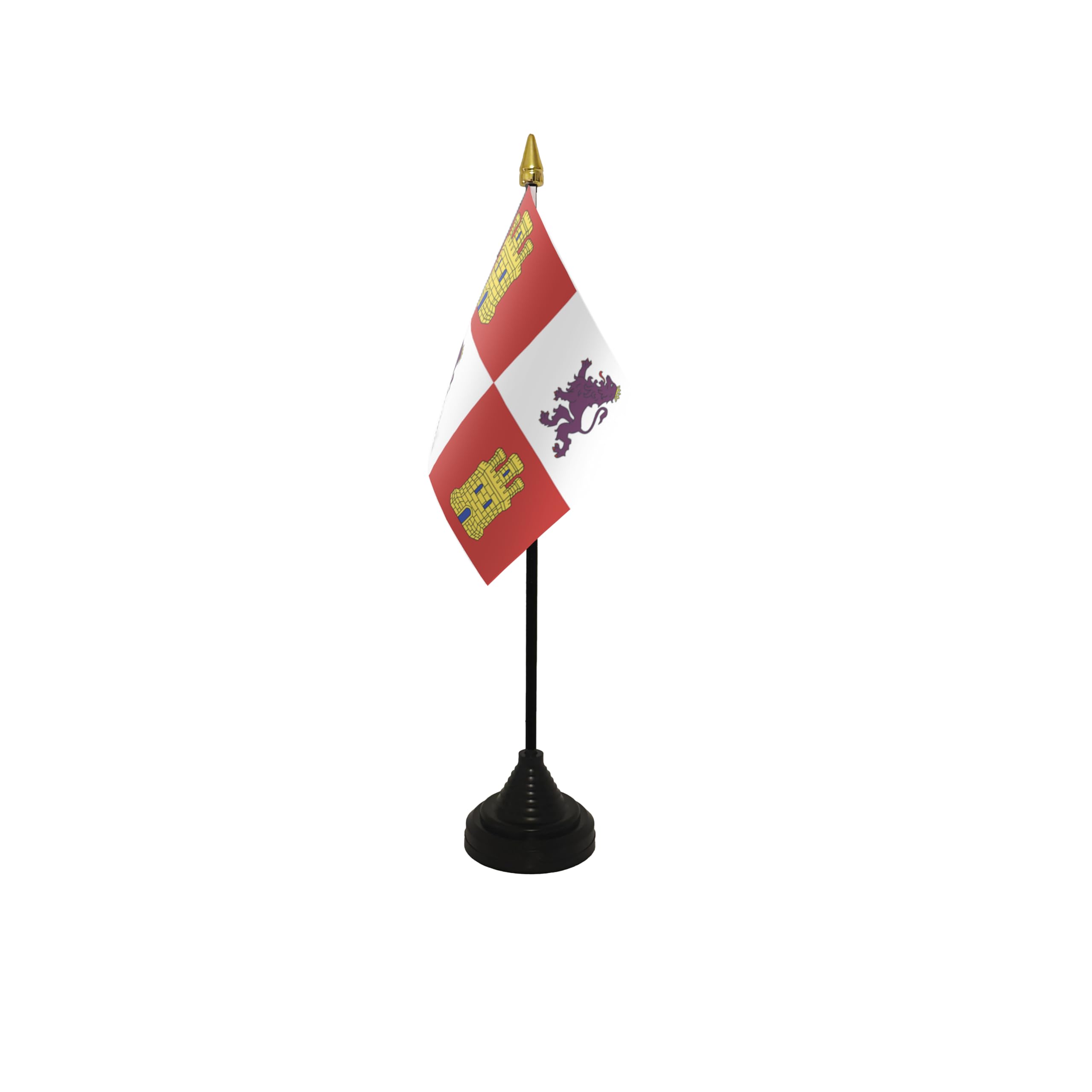 Flagtex Castile and Leon Small Table Flag With Black Base