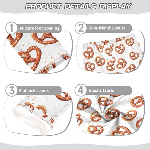 Vdsrup Girls Leggings Lyte Knot Bread Food Kids Length Leggings Pants Toddler Athletic Soft Tights Trousers 4T3