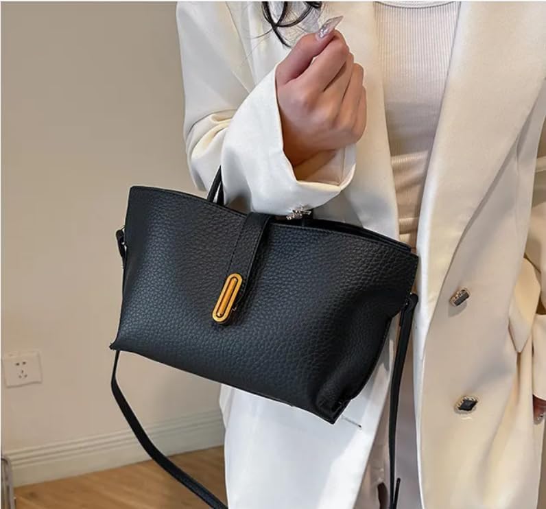 Bucket Bags for Women Vintage Bucket Shoulder Crossbody Tote Bag Faux Leather Top Handle Purse - Image 6