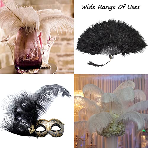 20 Pcs Ostrich Feathers Plumes Natural Black And White Ostrich Feathers Bulk 7.5-10Inch For Wedding Party Centerpieces, Ostrich Feathers For Crafts Diy Flower Arrangement And Home Decoration #TOP5