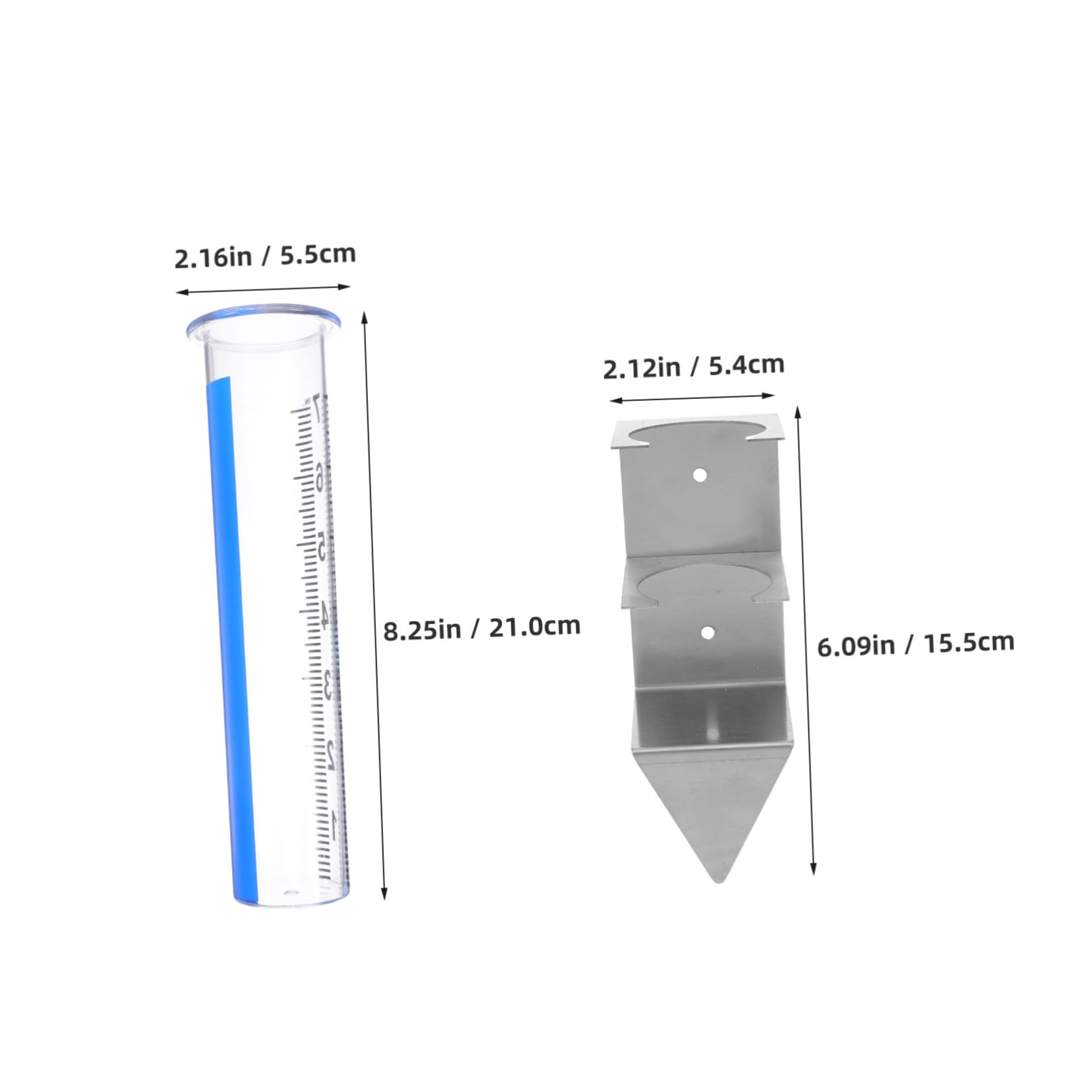 Abaodam Rain Gauge with Stainless Steel Rack Holder for Accurate Rain Measurement Garden Patio Farm Elegant Outdoor Rain Gauge for Precision Monitoring of Precipitation Levels