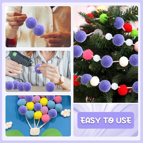 image for TOAOB THE ONE AND ONLY BABY TOAOB 30pcs Large Pom Poms 2 Inch Light Pu