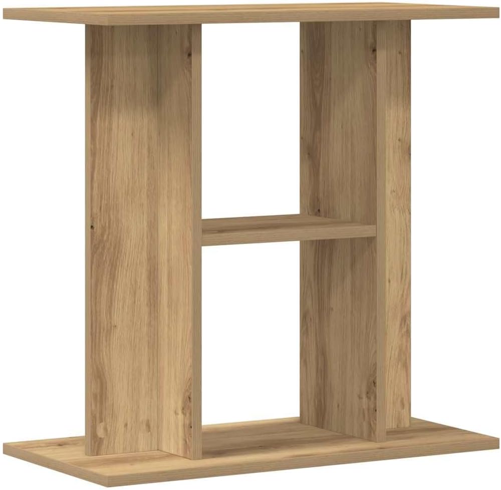 vidaXL aquarium stand/fish tank table - artisan oak engineered wood - 3-tier storage, 60x30x60 cm, living/bedroom/office display furniture