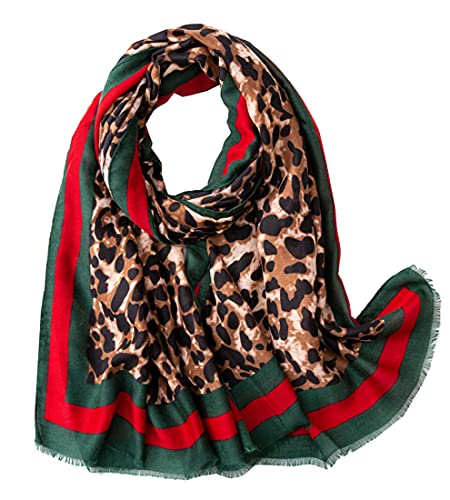 FAIRYGATE Schals & Tücher für Damen Viskose Schal Leopardenmuster Damen Stolen Schultertuch für Frauen Hochzeit Unisex Herren Frühling Sommer Herbst Winter Umschlagtuch 81020