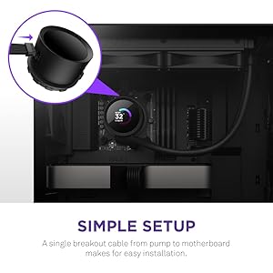 NZXT Kraken 240 - RL-KN-240-B1-240mm AIO CPU Liquid Cooler - Customizable 1.54" Square LCD Display for Images, Performance Metrics and More - High-Performance Pump - 2 x F120P Fans - Black