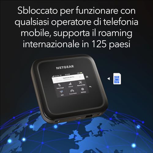 Nighthawk M6 5G WiFi 6 (MR6150) Router per hotspot mobile – Ideale per viaggi, connessioni veloci e sicure fino a 2,5 Gbps – Condivide 32 dispositivi – Sbloccato, roaming internazionale - Router - Immagine 5