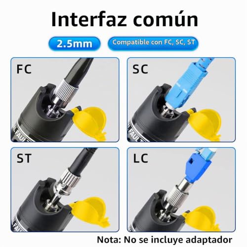 Miniatura 3 de Guakiili Probador De Fibra Óptica Ftth De 50mw, Localizador Visual De Fallas Tipo Bolígrafo Con Adaptador Fc-Lc, Luz De Fibra Óptica Con Bolígrafo De Luz Roja, Probador De Cable Óptico De 50km