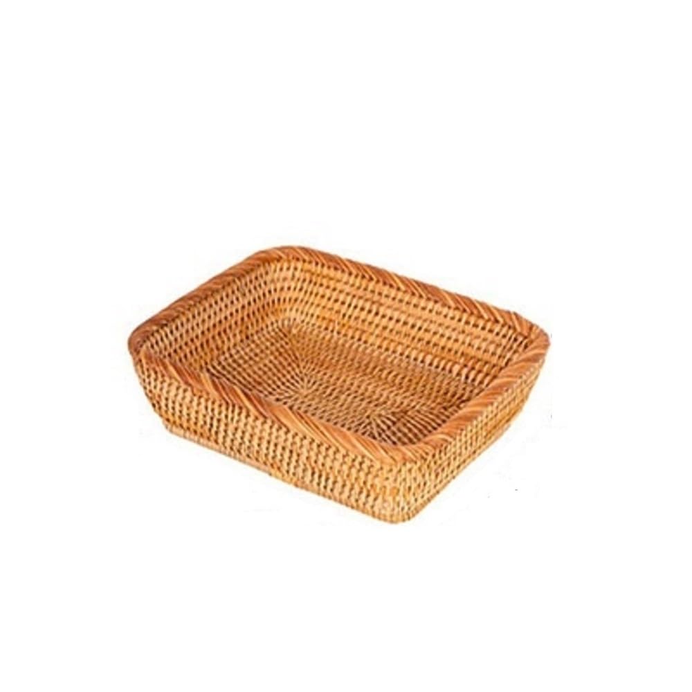 Basket Storage Box Kitchen Rectangular Rattan Woven,Bamboo Container,Sundries Sorting Clothing