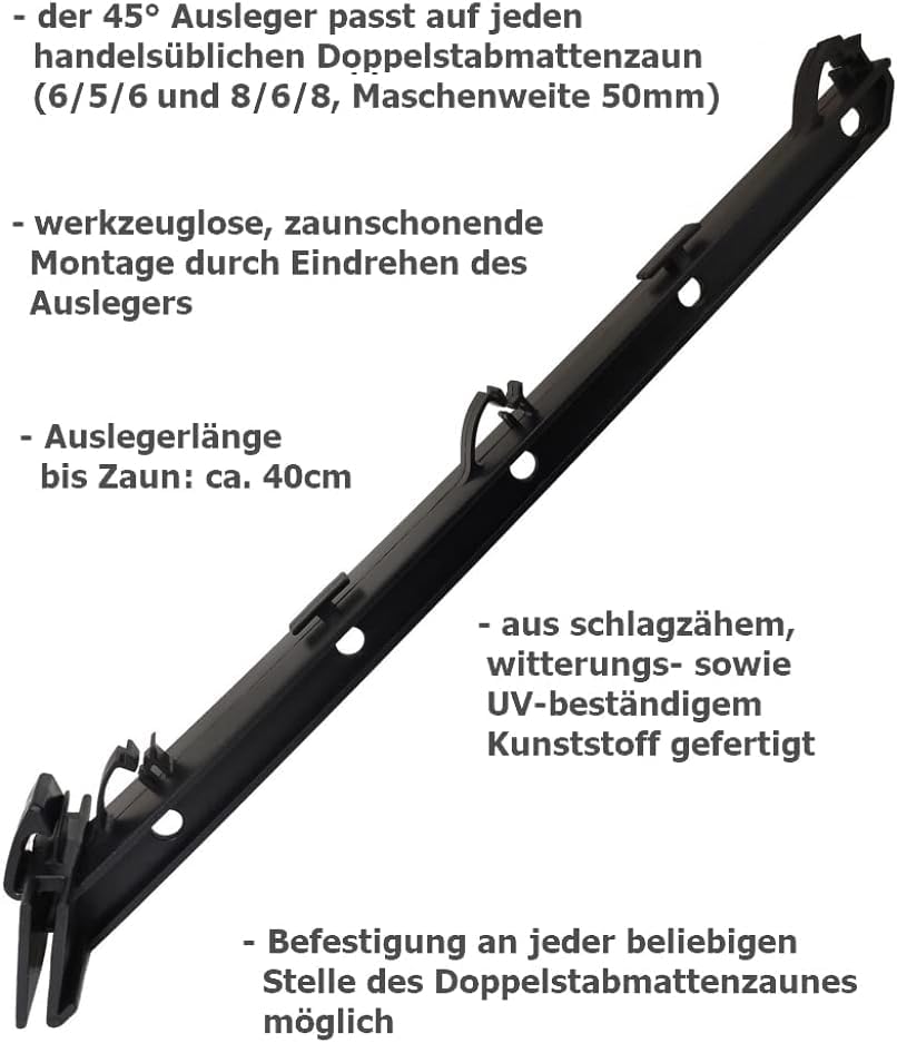 5x Übersteigschutz DOPPELSTABMATTENZAUN Isolator Katzenstopp Zaunerhöhung Überkletterschutz für den Stabmattenzaun Doppelstabmatten Gitterstabmattenzaun Gartenzaun Weidezaun Zaun Zäune