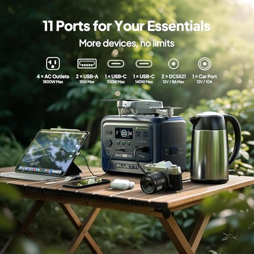 Image of BLUETTI Elite 100 V2 (Bio-based) Portable Power Station with Bag (Ship Separately), 1024Wh LFP Battery Backup w / 4 1800W AC Outlets (3600W Surge), 35% Smaller, Solar Generator for Camping, Outages