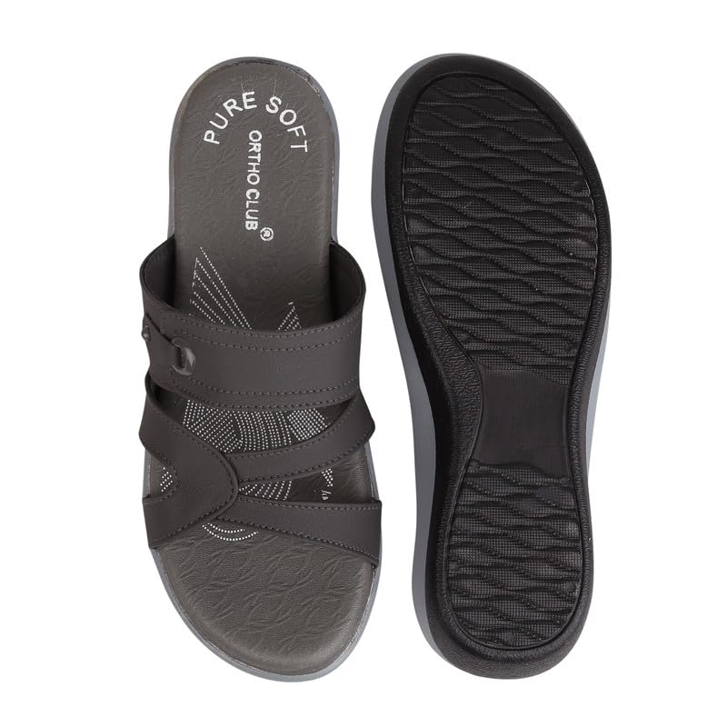 Image of ORTHO CLUB Women Orthopedic Comfort Slippers | Soft Cushioned Footbed | Anti-Slip Sole | Lightweight Daily Wear Sandals for Home & Outdoor Use