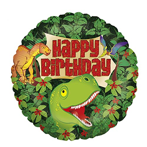 Party Factory Globo de helio de 43 cm de diámetro, diseño de dinosaurio, para cumpleaños, fiesta