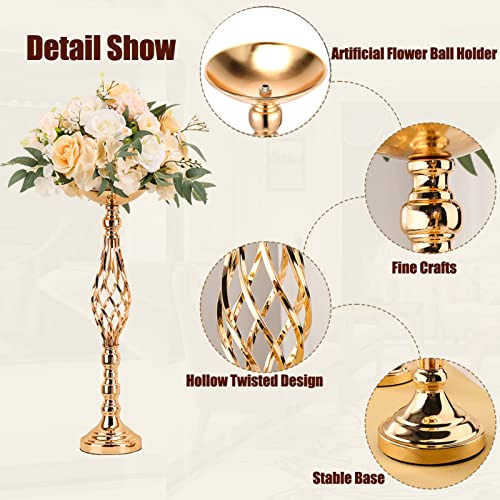 2 Pcs Metal Flower Arrangement Stand Wedding Flower Centerpieces Stand 22 Inch Tall Elegant Metal Flower Vase Gold Candelabra Candle Holder For Wedding Reception Table Decor Party Hotel Home Decor #TOP2