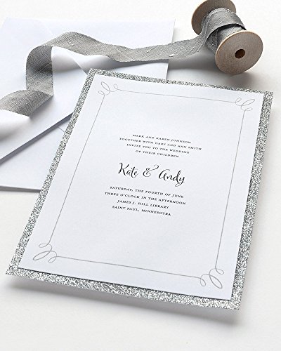 Kit de invitaciones de boda con purpurina plateada Gartner Studios premium 2