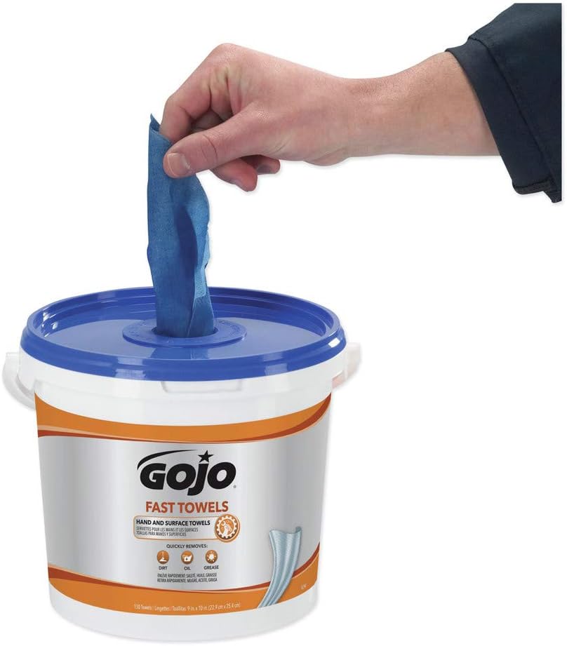 GOJO Industries 6298-04 Fast Towels 6.93 in. x 7.93 in. Hand Cleaning Towels (4/Carton)