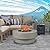 BAIDE HOME 32.5-inch Outdoor Gas Fire Pit with 20lb Propane Tank Cover Table, 50,000BTU Propane Gas Fire Pits for Outside Patio w/Round Burner Lid, Glass Rocks, Pre-Attached 10ft External Gas Hose