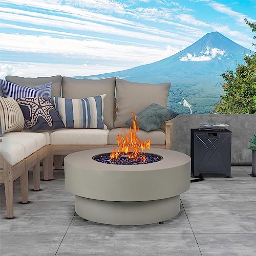 BAIDE HOME 32.5inch Outdoor Gas Fire Pit with 20lb Propane Tank Cover