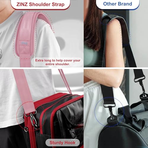 Image of ZINZ 74 inch Shoulder Strap with Fixed Pad and Dual Balanced Buckles,Pink