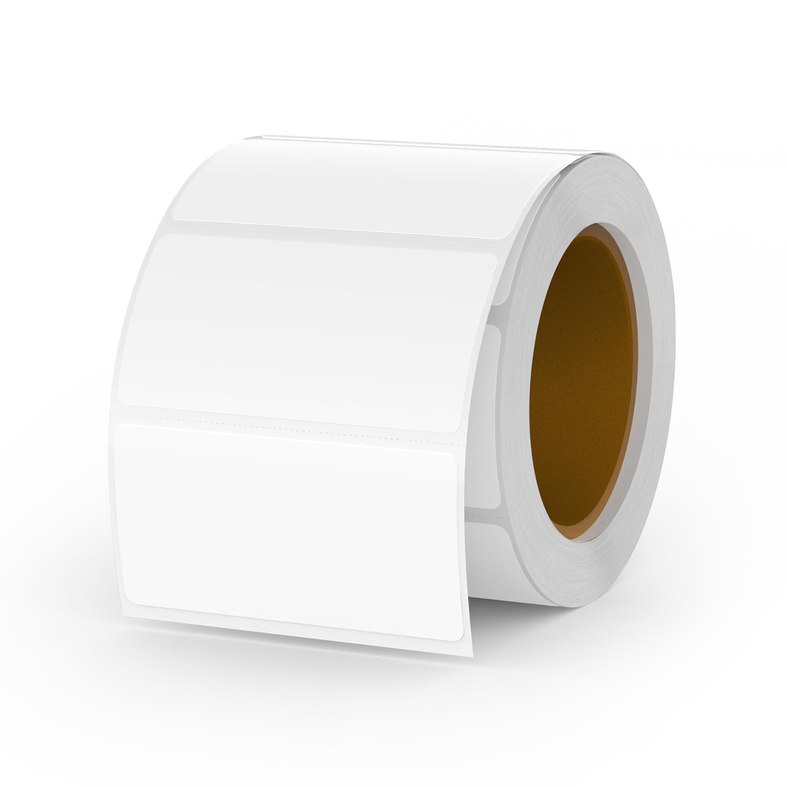 White Direct Thermal Labels Vinyl 25 X 50 mm Self-Adhesive Rectangle Stickers Roll Waterproof Printer Decals Name Tag for QR Code DIY Office Address Pack of 500