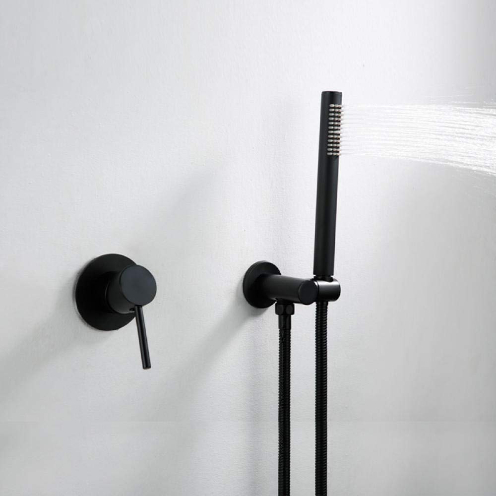 Robinet de douche mural noir anti-calcaire en laiton massif