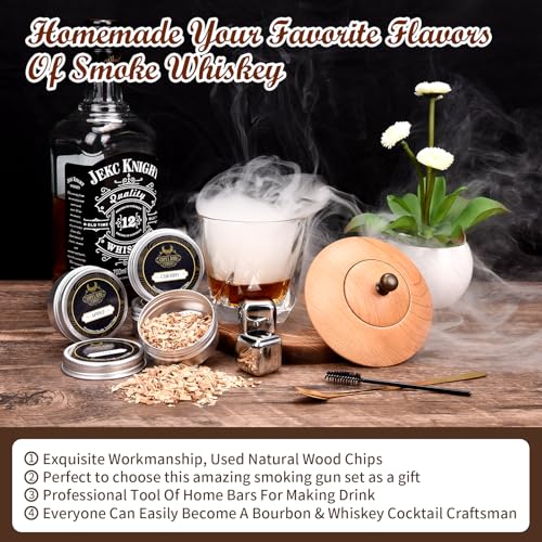 Kit de Defumador de Coquetéis Weibutech em Madeira Marrom