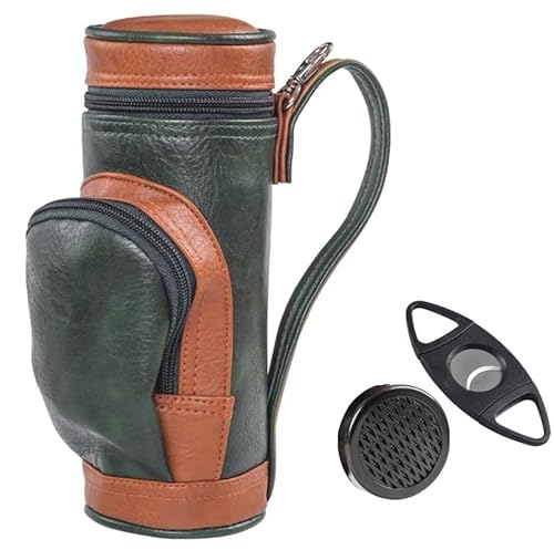 PGPAYH Estuche for Puros, Caja for Puros, Soporte for Puros, humidor for Puros, Estuche de Viaje de Cuero Grabado, Funda for Puros, Kit de humidor con Bolsillo for Accesorios