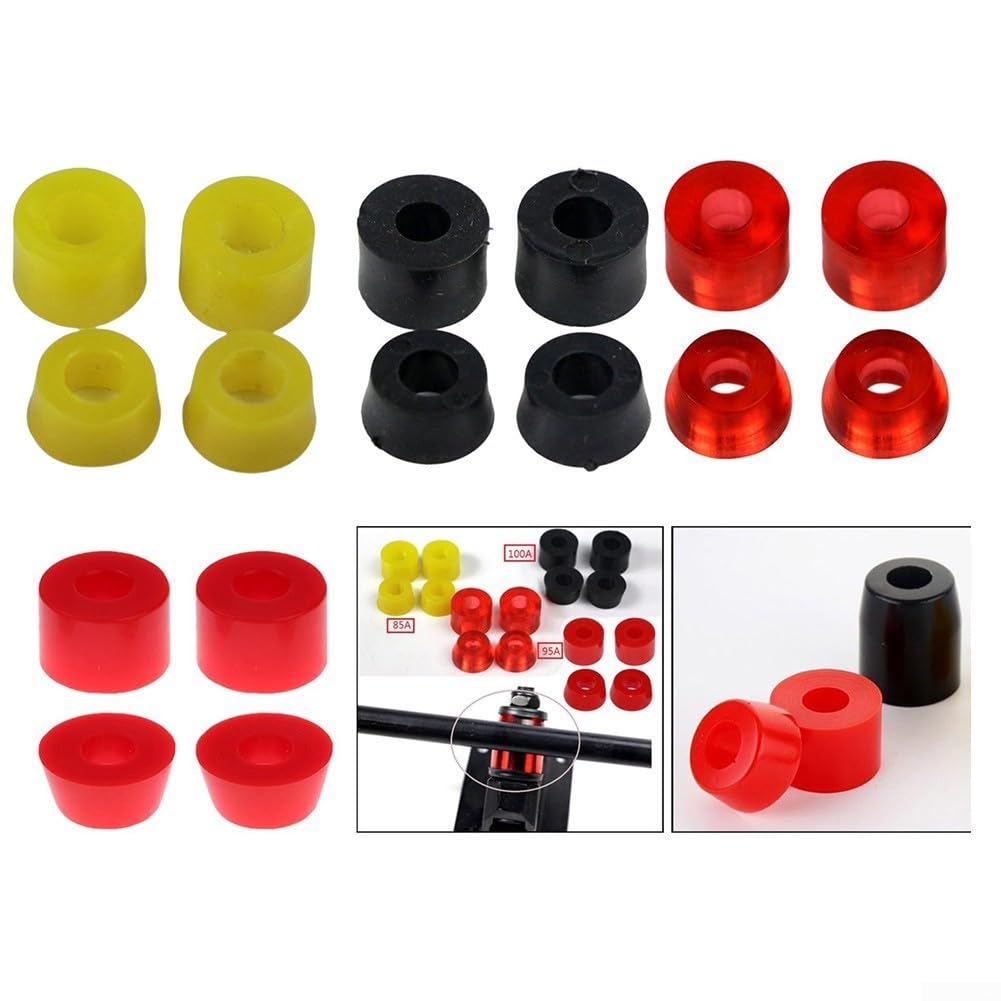 Bujes de poliuretano para monopatín y longboard, kit de repuesto de 4 piezas, rojo