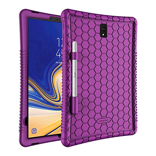FINTIE Funda de Silicona para Samsung Galaxy S4 10.5 - [Honey Comb Series] Carcasa Ligera de Silicón Antideslizante y Antichoque Apta para Niños para Modelo SM-T830/T835, Morado