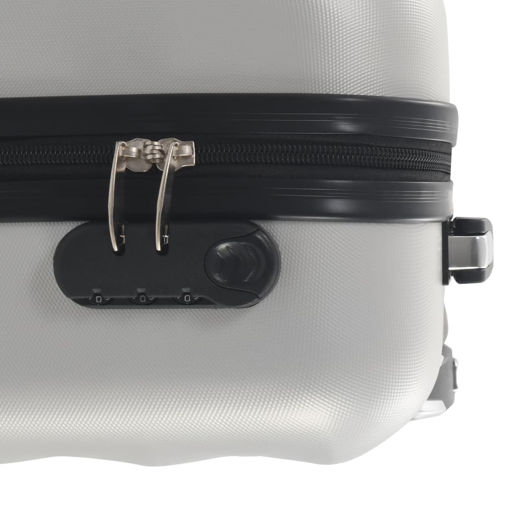 Carro rígido de plástico ABS negro con carcasa rígida ABS resistente y cerraduras de seguridad, 4 ruedas de 360 grados, asa de transporte y correas internas para equipaje, plata, 55 x 36 x 22
