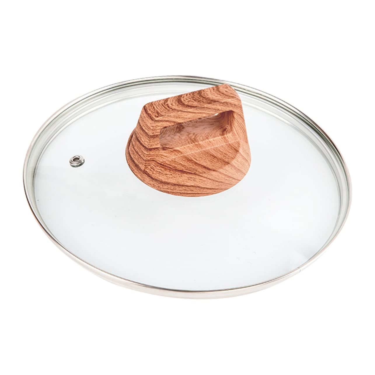 Tapa de Vidrio Templado Utensilios de Cocina de Acero Inoxidable Utensilios de Cocina de Metal Tapa de Olla Tapa de sartén Universal de Acero inoxidable-34CM