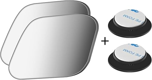 Vista 23 de 2 espejos de punto ciego, espejo retrovisor lateral convexo de vidrio HD de 360° con carcasa ABS para automóviles, SUV y camiones plateado