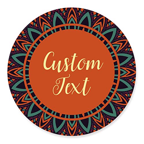 Darling Souvenir MADE WITH LOVE Tema Mandala - Etiquetas De 2 'Pegatinas Personalizadas 80 Autoadhesivos Rounds- Pegados De Fiesta De Boda Personalizados/Sello De Sobre Redondos