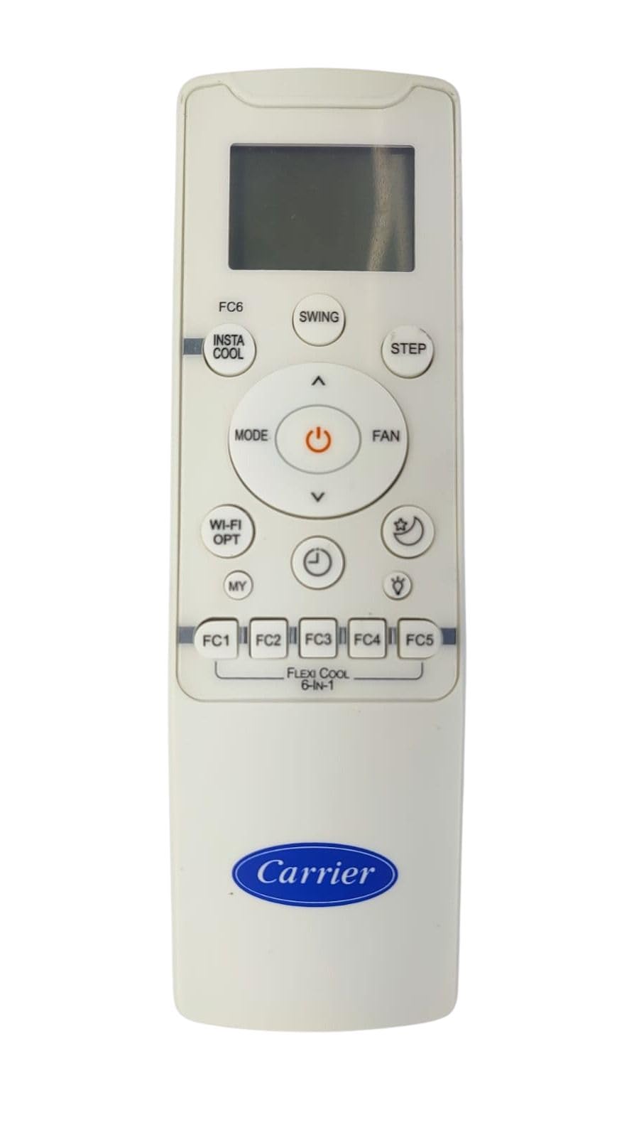 Carrier AC with Backlight (AC Remote Flexi Cool 6 in 1 Model no. RG56CMI-B2X Compatible for Carrier Split/Window AC Remote,White) (TKE-045)