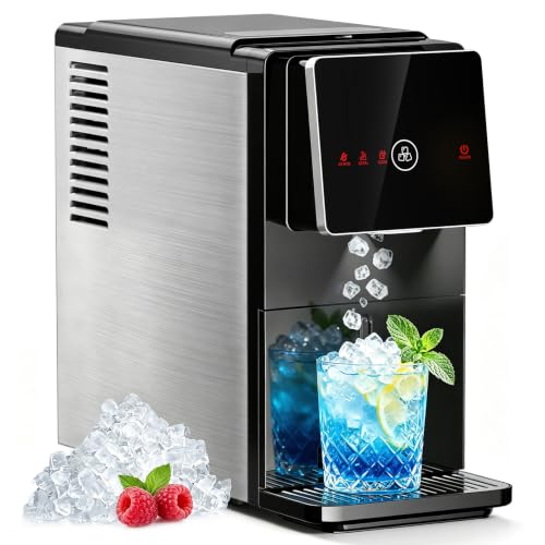 Image of Nugget Ice Maker Countertop with Self-Dispensing, 33lbs /24H | Pebble Sonic Ice, Self-Cleaning, One-Click Operation, Compact Portable, Stainless Steel Ice Machine for Home /RV