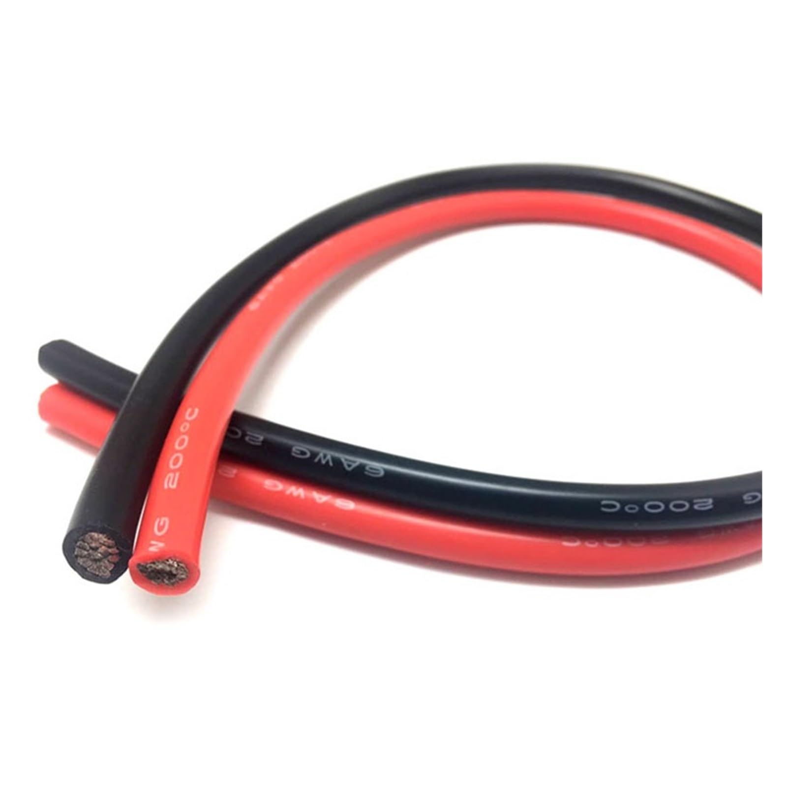 10 Metrów Miękki Drut Silikonowy Wysokotemperaturowy 11 12 13 14 15 16 17 18 20 22 24 26 28 30 AWG 5 M Kolor Czerwony I Czarny(12 AWG)
