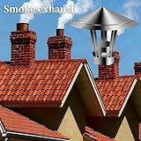 Roof Cowl 201 Stainless Steel 90/110/160/190/220/230/300 mm Chimney Cap Flue Pipe Cover Hat Chimney Pot for The External Wall Exhaust, Hood Exhaust, Perfect Insulation(300mm/11.8in) - Image 3