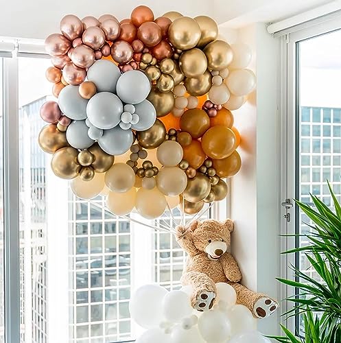 Image of KALOR Metallic Multicolor Balloons, 100 pcs 5 inch Thick Latex Chrome balloons for Balloon Garland Arch, Birthday Decoration, Wedding Party, Baby Shower Decorations