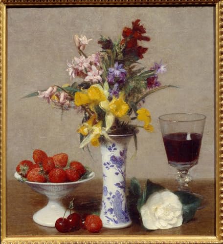 Tableaux peinture sur toile nature morte Henri Fantin Latour 60x90cm