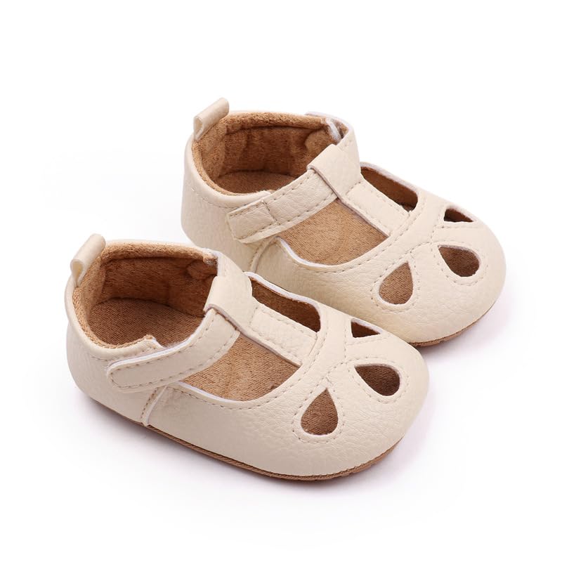 Baby Girls Shoes Anti-Slip Soft Rubber Sole Toddler Hollow-Out Princess Dress Flats