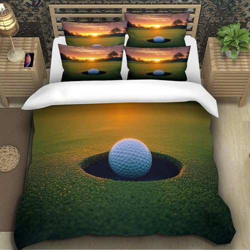 Housse de couette golf 3D hypoallergénique en microfibre douce - 5