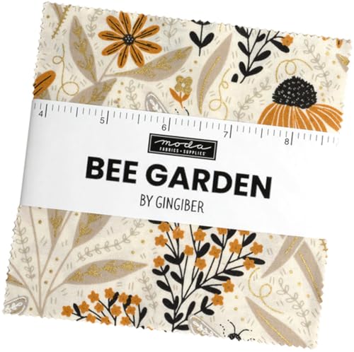 Bee Garden Charm Pack by Gingiber; 42-5" Precut Fabric Quilt Squa...